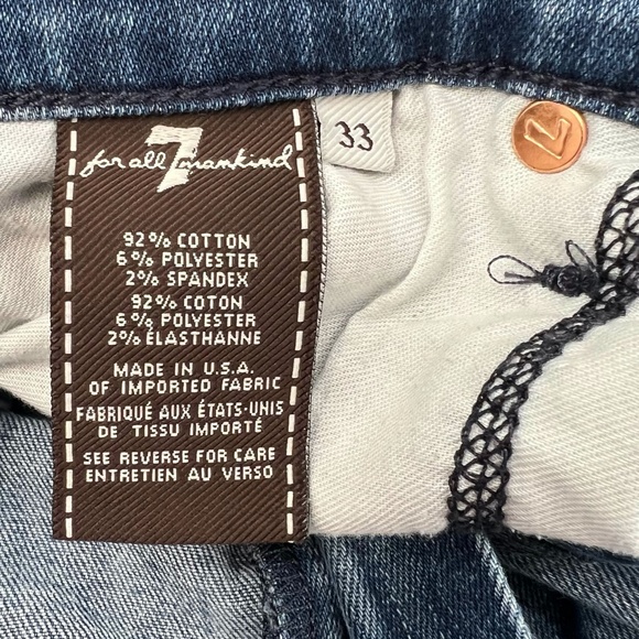 7 FOR ALL MANKIND MEDIUM BLUE SLIMMY LUXE PERFORMANCE JEANS - Picture 7 of 10